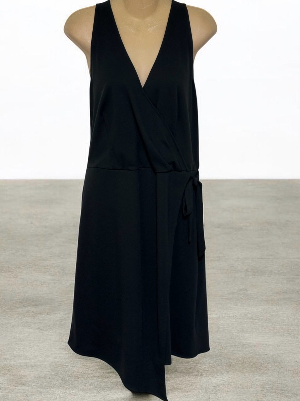 a new day Black Sleeveless Wrap Dress with Side Tie